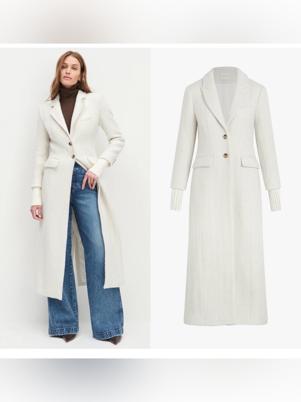 NWT The Favorite Daugher The City Coat in white Boucle
